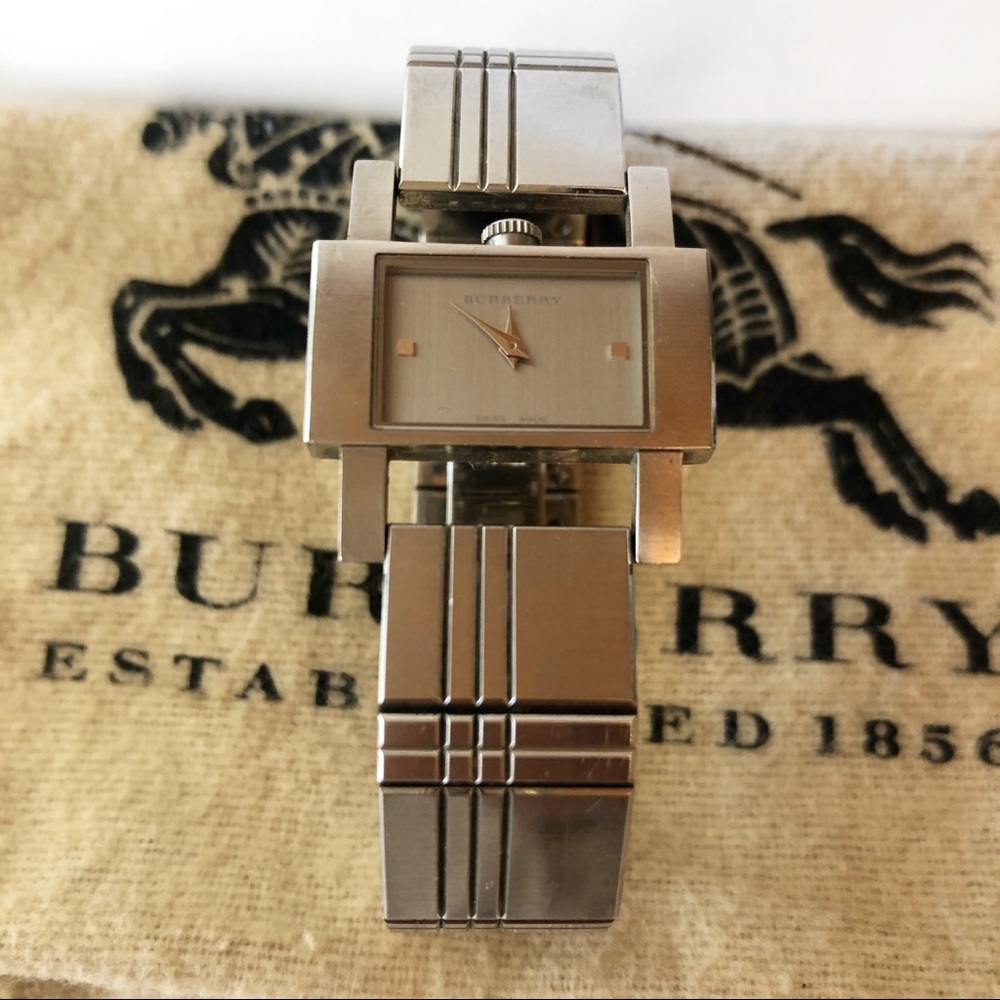 Burberry Silver Square Face Watch